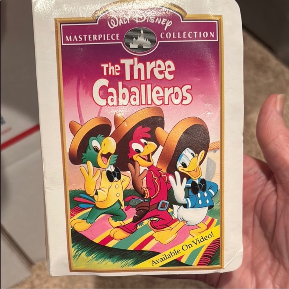 Disney The Three Caballeros  Donald Duck Figure Promotional VHS Box